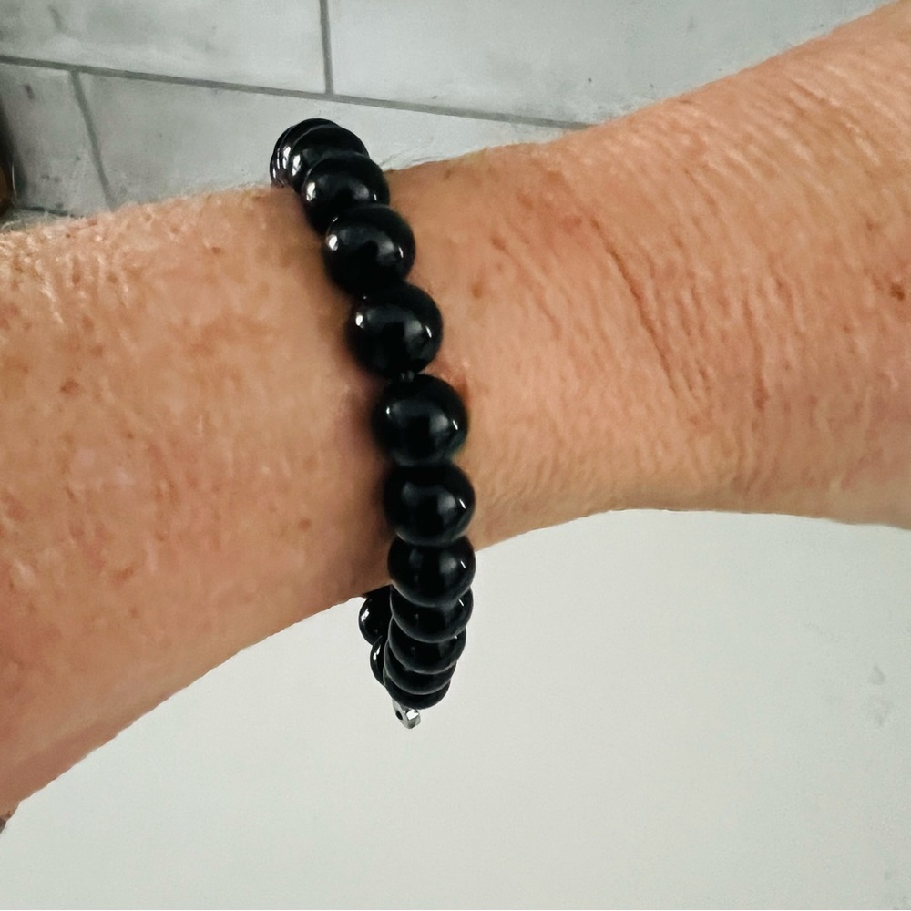 EXPRESS Black Beaded Stretch Bracelet